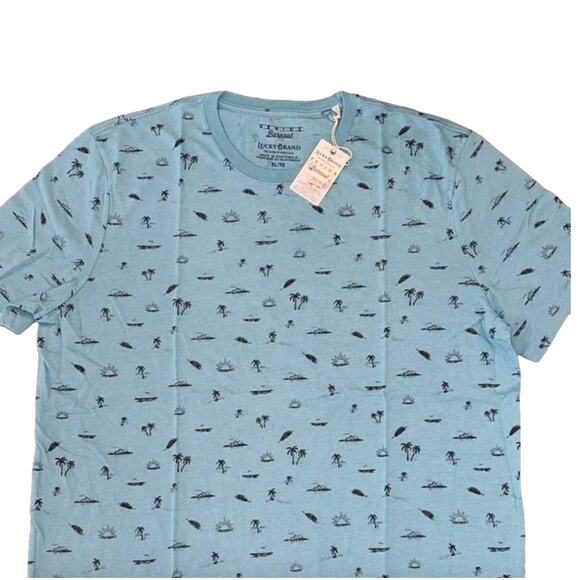 NWT Lucky Brand Men’s Blue Summer Icon Soft Cotton Crewneck Tee - SIZE XXL - Picture 3 of 7